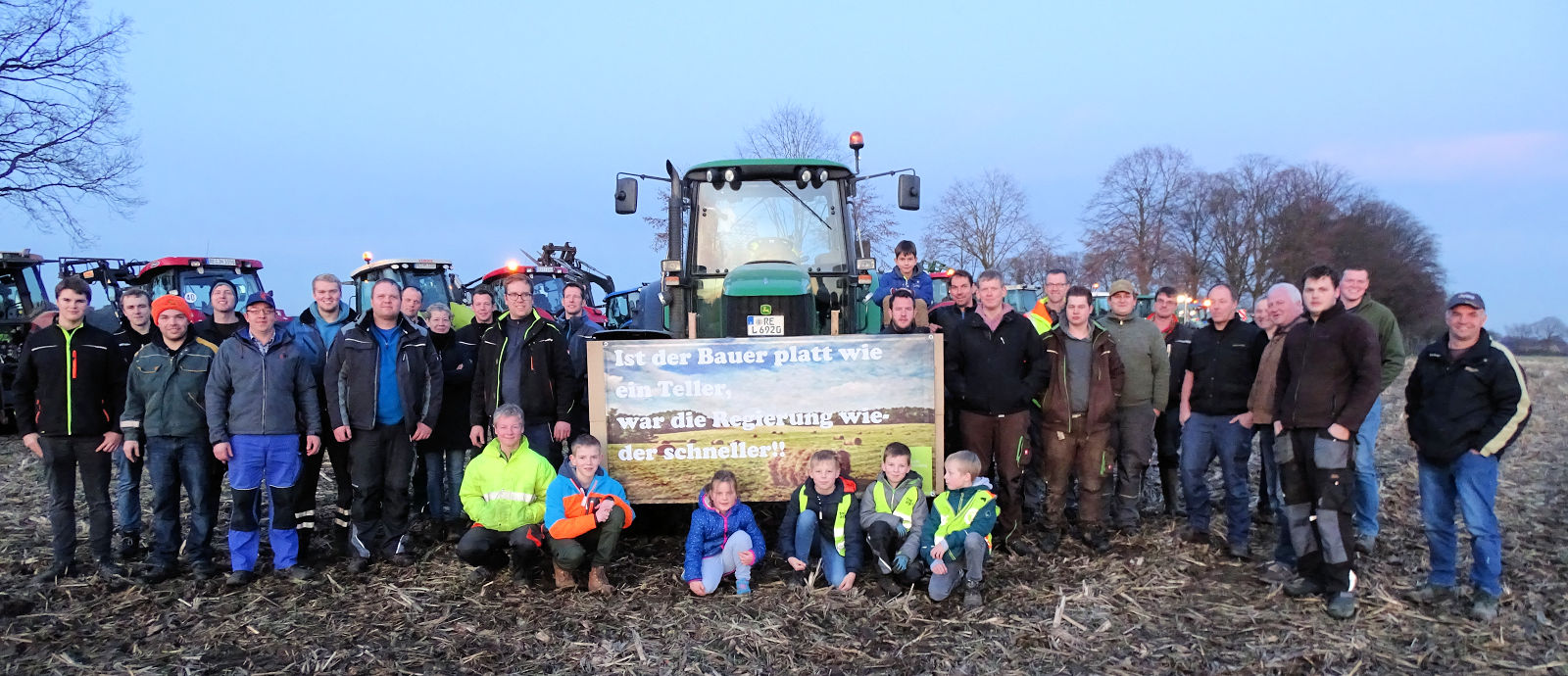 Flashmob, Landwirte, Protest, Schlepper