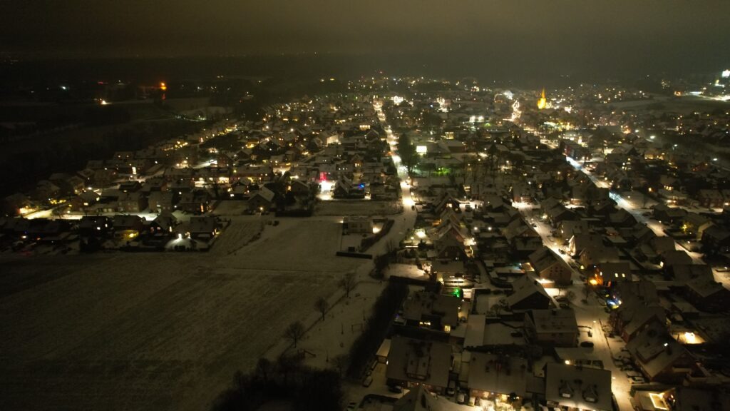 Lembeck im Schnee – ein Wintergruß von oben