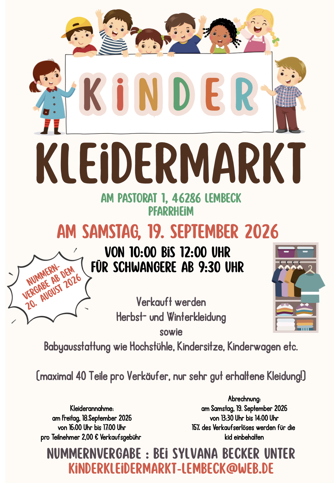 Kinderkleidermarkt Lembeck 19.Sep.2026